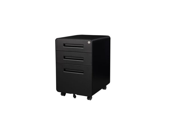rondo 3 drawer storage pedestal black