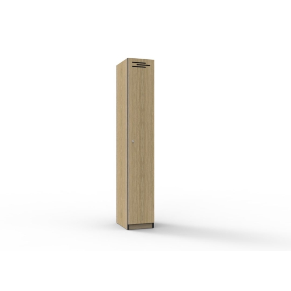 1 Door Melamine Locker - Natural Oak