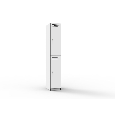 2 Door Melamine Locker - Natural White